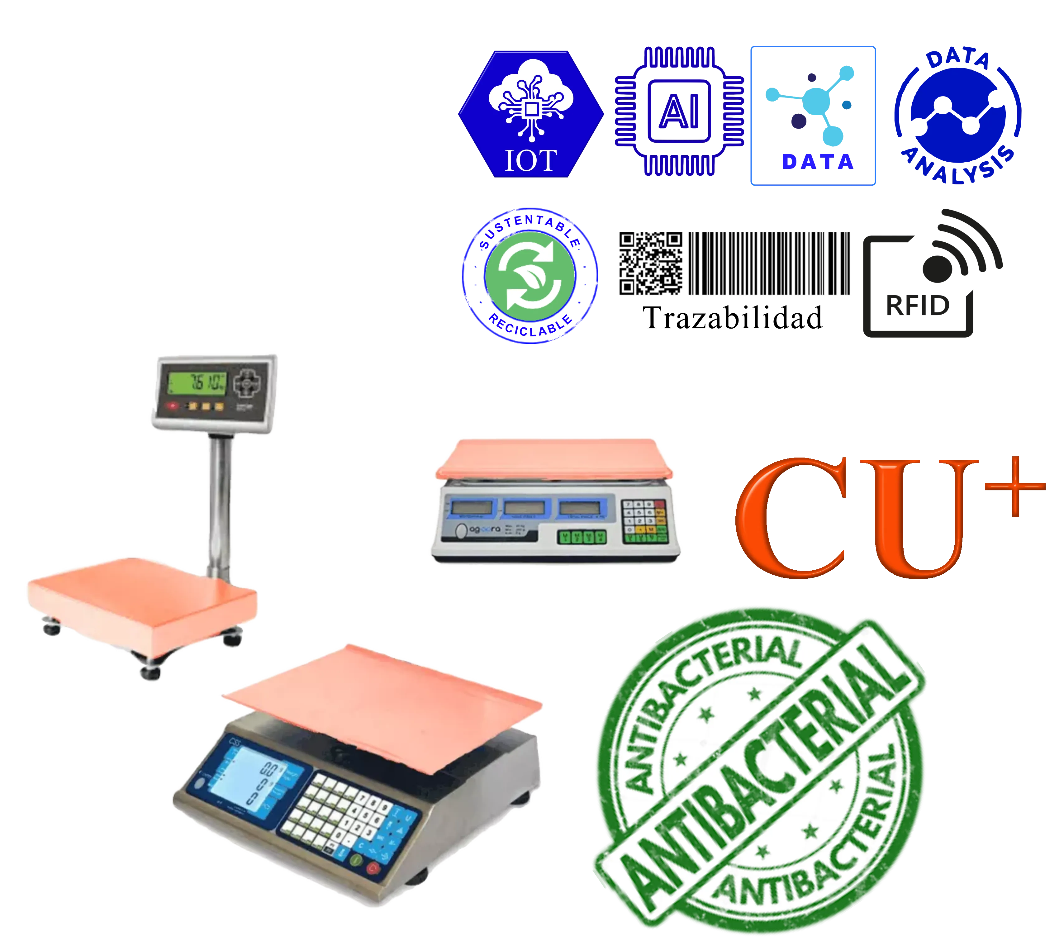 Balanza cubierta Cobre antibacterial